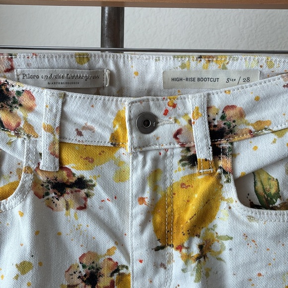 Anthropologie Pilcro 28 floral Lemon Grove fruit high-rise bootcut denim quirky - Picture 3 of 6